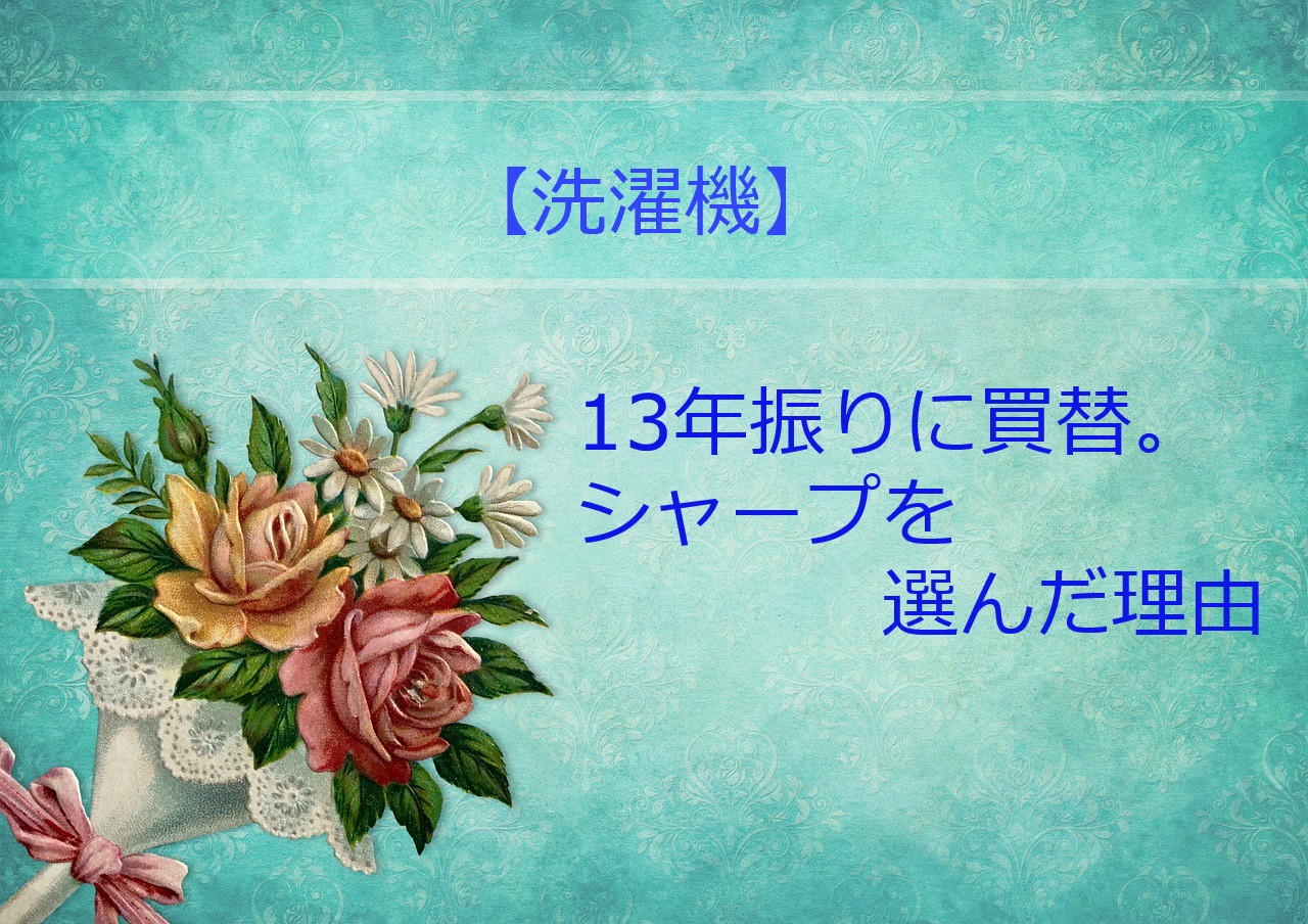 【洗濯機】13年振りに買替とシャープを選んだ理由