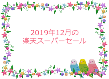 2019年12月の楽天スーパーセールで購入したもの