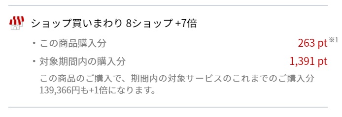 買い回りポイント確認方法