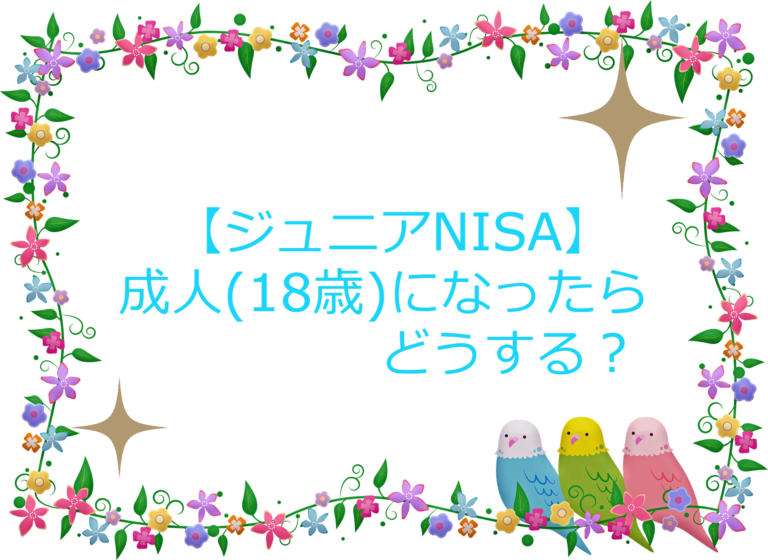 ジュニアNISA　成人したらどうする