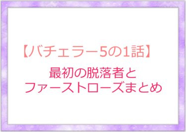 【バチェラー5の1話目】ネタバレありの感想！スケジュールや最初の脱落者とファーストローズまとめ